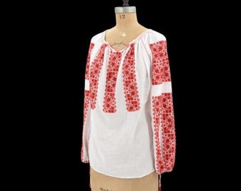 1940s Folk Songs cotton peasant blouse