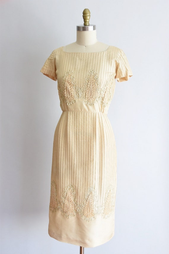 1950s Lady Jane dress/ vintage 50s silk wiggle dr… - image 4