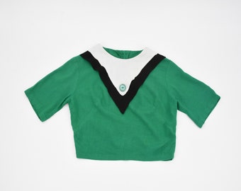 1950er Jahre Grüne Weiden Bluse