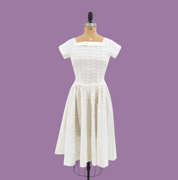 cotton eyelet dress Pink Parfait/White / L main image 1