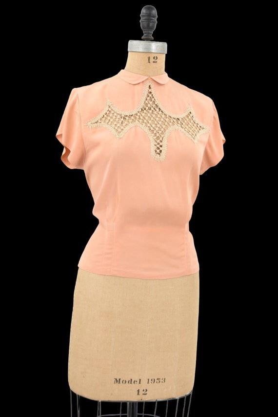 1940s Peach A Day blouse - image 4
