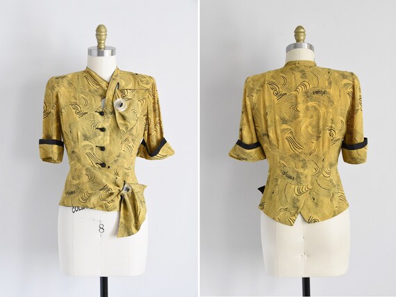1940s Abstract Art blouse