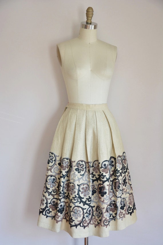 50s Wallflower skirt/ vintage 1950s full skirt/ 5… - image 2