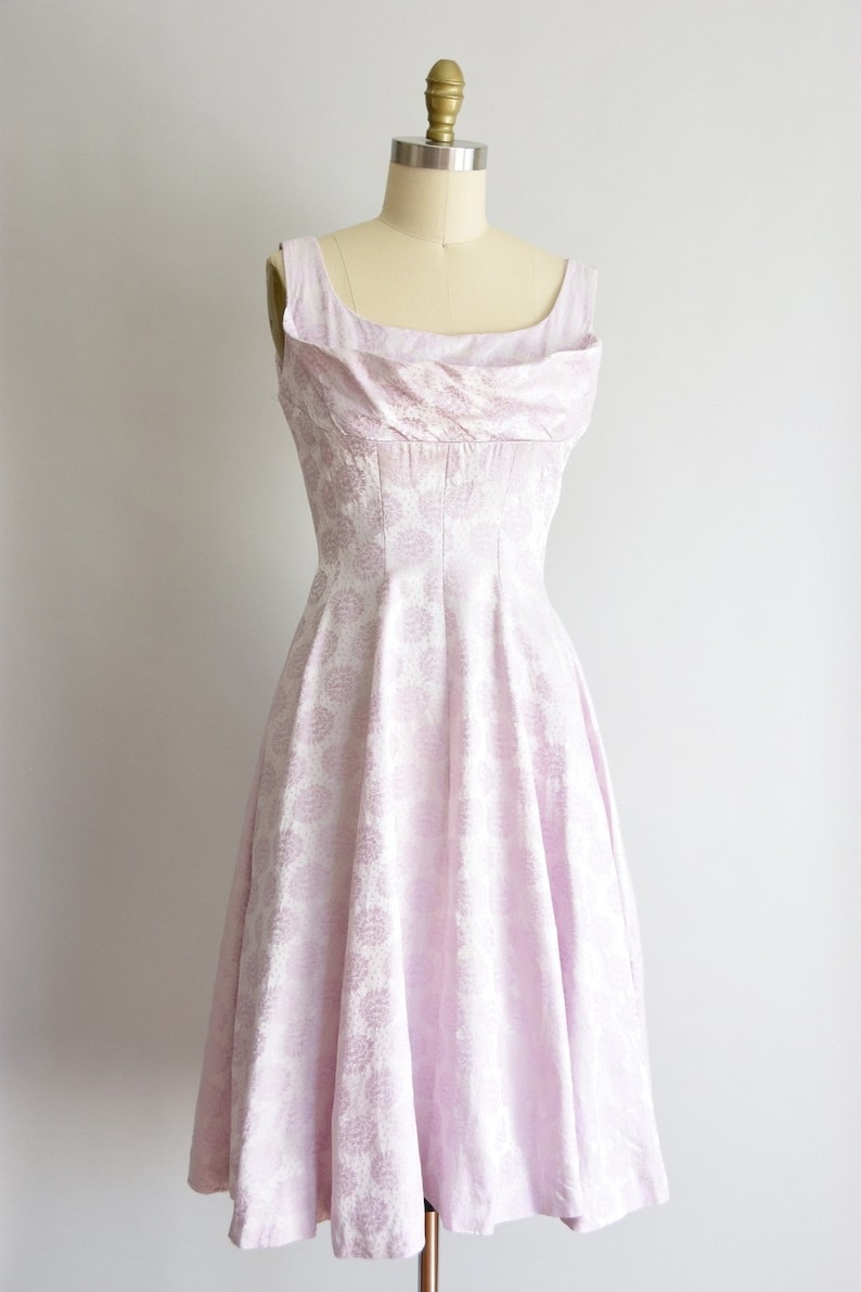 1950s Soft Spoken dress / vintage 50s cocktail dress / Gigi Young floral dress image 4