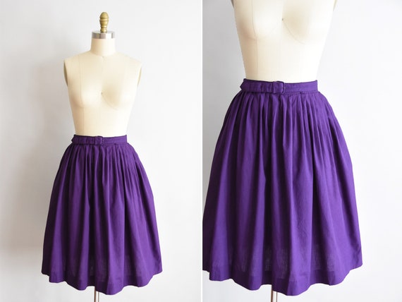 1950s Purple Magic skirt/ vintage 50s cotton skir