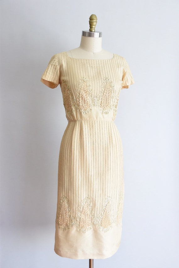 1950s Lady Jane dress/ vintage 50s silk wiggle dr… - image 2