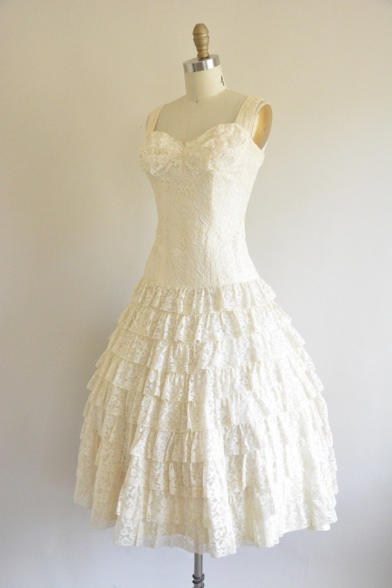 vintage 1950s bridal dress/ 50s Lilli Diamond wed… - image 2