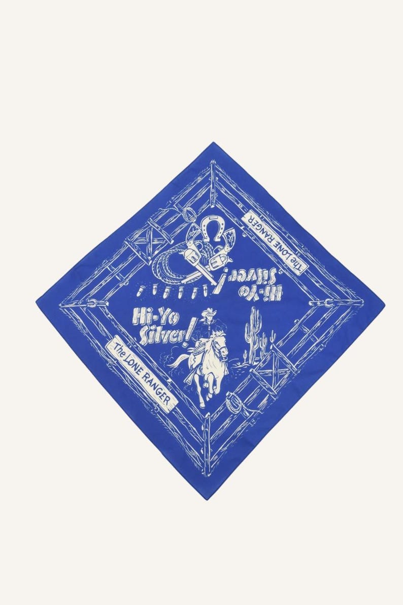 1950s Lone Ranger Hi Yo Silver Cotton Bandana - Etsy
