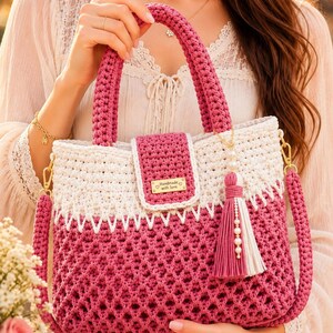 Crochet Bag Pattern PDF - MALU Honeycomb Tote Bag - Easy Crochet Shoulder Bag Tutorial - Boho Summer Market Purse Pattern - Instant Download