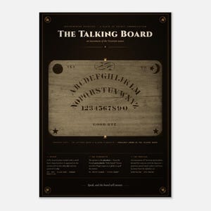 Ouija Spirit Board Wall Art - Victorian Planchette Engraving, 1890s Spiritualism - Occult Witchy Print