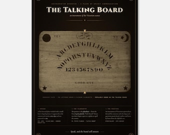 Ouija Spirit Board Wall Art - Victorian Planchette Engraving, 1890s Spiritualism - Occult Witchy Print