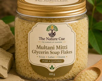 Multani Mitti Soap Flakes Kit | Zero Touch Travel Soap | Fuller’s Earth Soap | Glycerin Bath Soap Flakes | The Nature Cue