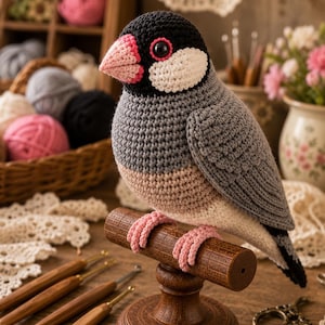 Java Finch Crochet Pattern, Amigurumi Bird PDF Tutorial (Beginner Download)