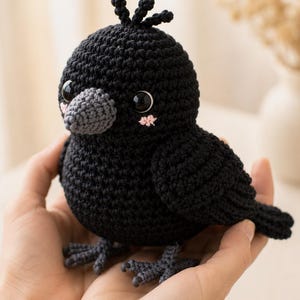 Haakpatroon babykraai | Amigurumivogel pdf, beginnersvriendelijk (digitale download)