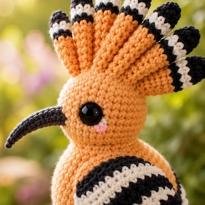 Hoopoe Crochet Bird Pattern | Beginner Amigurumi Animal (PDF Download)