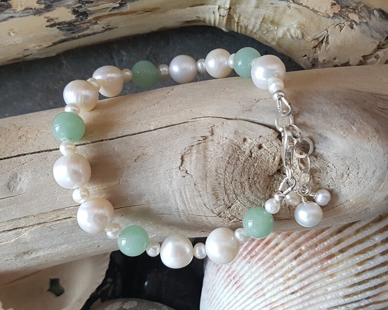 Luxury Jade & Pearl Bracelet Freshwater Cultured Pearls - Etsy