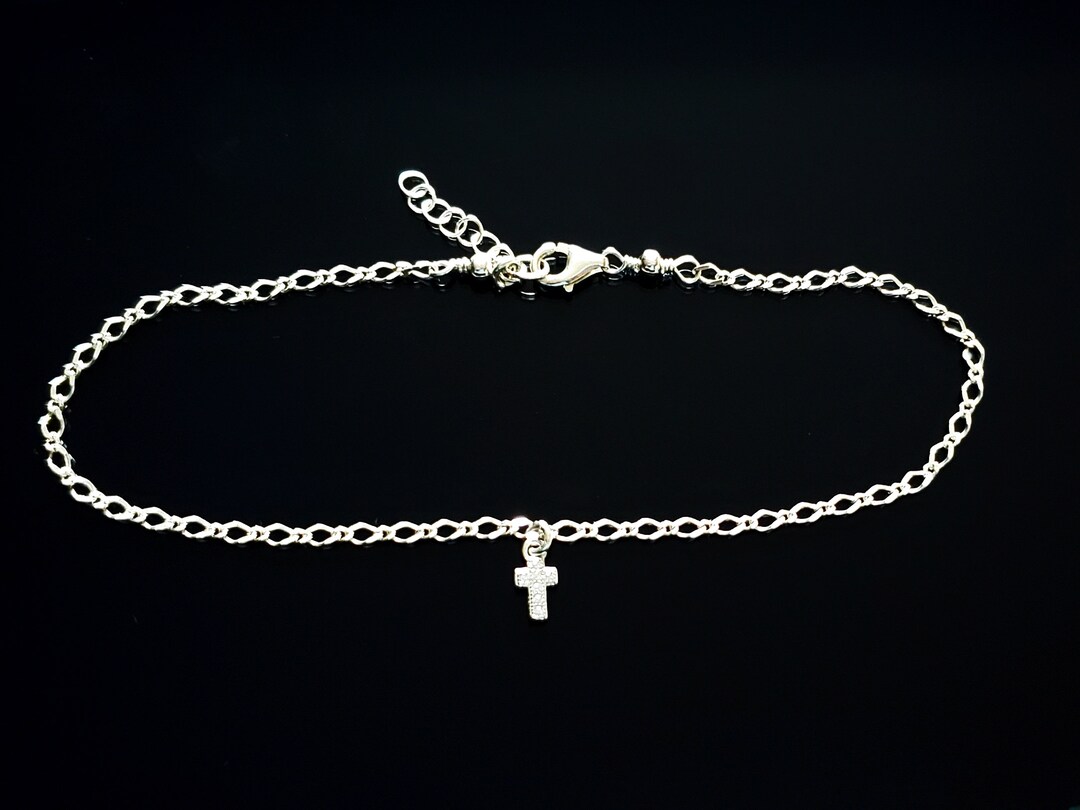 Cubic Zirconia Cross Ankle Bracelet / Anklet Christian Etsy