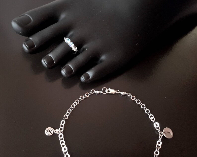 Sterling Silver Tree Charm Anklet Personalized Celtic Tree of Life Initial Ankle Bracelet Personalized Friendship Vegan Friendly Anklet