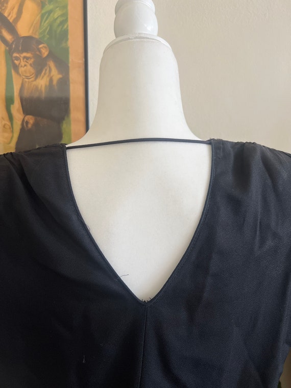 Vintage Black Embroidered Midi Dress - Bohemian S… - image 5