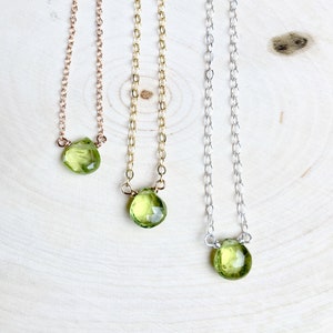 Tiny Peridot Necklace, Natural Peridot Necklace, Dainty Peridot Necklace, August Birthstone Necklace