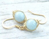 Aquamarine Earrings, Aquamarine Jewelry, Gold Jewelry