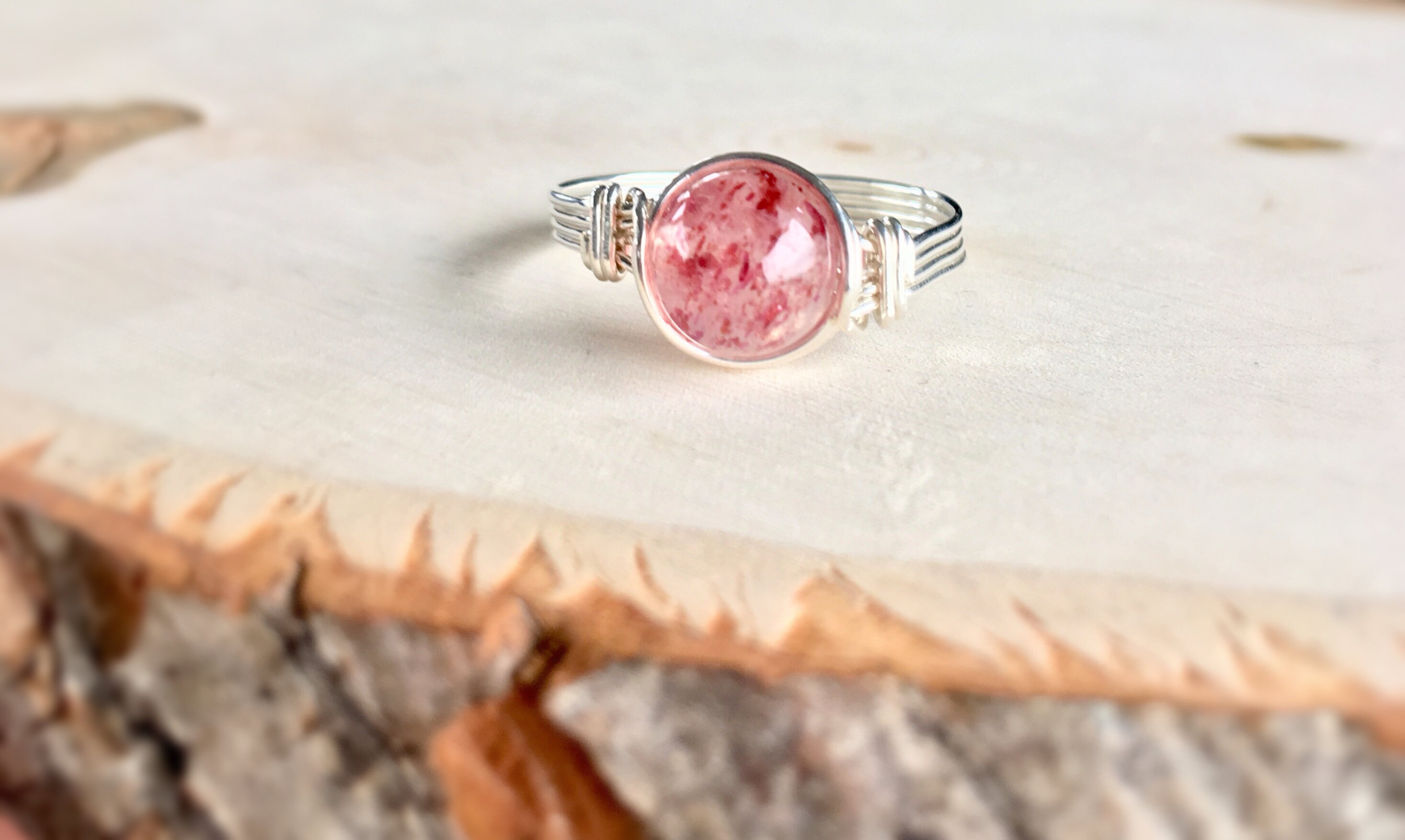 Strawberry Quartz Ring - Etsy Ireland