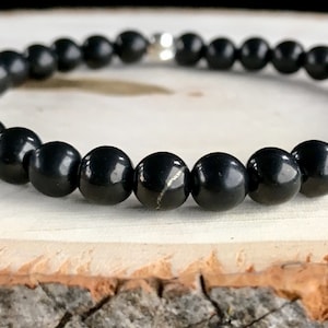 Shungite Gemstone Bracelet, Elite Shungite Bracelet,  Shungite Stretch Bracelet, Beaded Bracelet