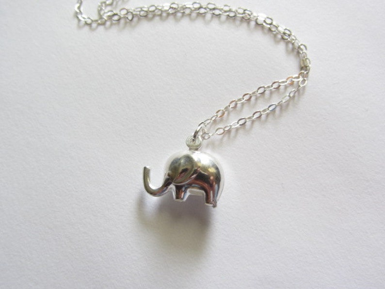 Tiny Elephant Necklace Sterling Silver Elephant Necklace Etsy