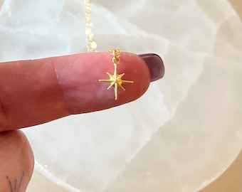 Tiny North Star Necklace: 14k Gold Filled Polestar Charm