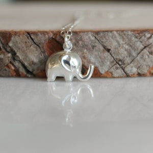 Tiny Elephant Necklace, Sterling Silver Elephant Necklace, Tiny Sterling Silver Elephant Necklace