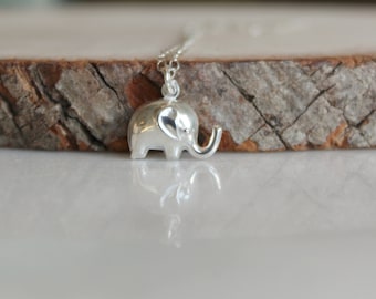 Tiny Sterling Silver Elephant Necklace: Good Luck Charm