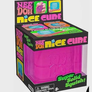 NeeDoh Nice Cube Squishy Fidget Toy, Sensory Stress Relief Desk Toy