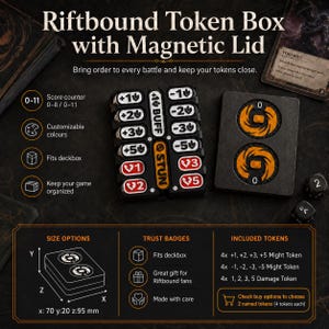 Riftbound-polettkit med poängräknare | Magnetiskt fodral | TCG-tillbehör