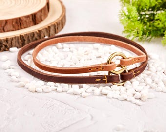 Collare per cani personalizzato in pelle con targhetta identificativa, collare identificativo in pelle, collare da giardino, collare sottile per cani, collare da casa in pelle, collare per cani arrotolato in pelle naturale