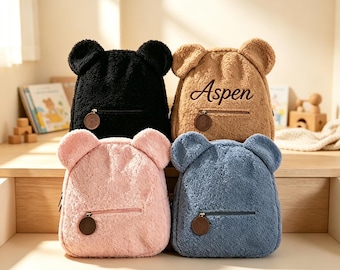 Personalized Teddy Bear Backpack, Custom Name Kids Backpack, Toddler Bag, Custom Embroidery Children Backpack, Kindergarten Preschool Gift