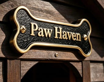 Personalized Dog Kennel Name Plate, Custom Engraved Doghouse Sign, Dog Crate Name Tag, Pet House Door Plaque, Pet Name Gift, Pet Home Sign