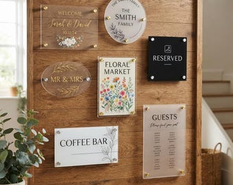 Custom Acrylic Sign, Personalized Office Door Plaque, Modern Company Logo Sign, Minimalist Event & Home Decor, Wedding Signage, Welcome Sign