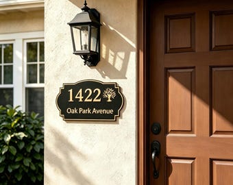 Personalized Metal Address Plaque, Custom House Number Sign, Yard Home Plaque, Custom Street & Door Address Signage, Modern Number Sign