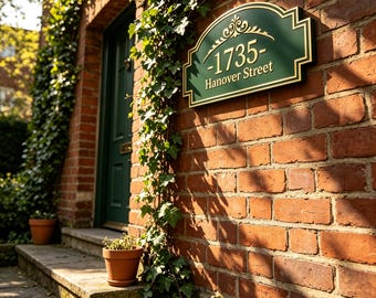 Personalized House Number Sign, Custom Street Name Address Plaque, Weatherproof Metal Outdoor Door Marker, Vintage Custom Home Address Sign