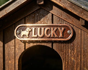 Custom Dog Name Plaque, Personalized Dog House Sign, Personalized Puppy Kennel Tag, Engraved Pet Name Marker, Dog Lover Gift, Pet Door Sign