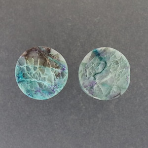 Malachite Chrysocolla 1/2&quot;,  Ear plugs one pair