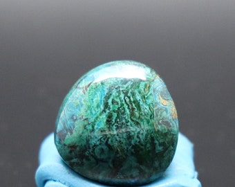 Chrysocolla and Malachite Freeform cabochon