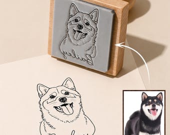 Custom Dog Breed Photo, Personalized Pet Name Rubber Stamp, Pet Face Stamp