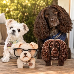 Custom Wooden Dog Glasses Holder, Personalized Pet Name Stand, Desk Eyewear Rack image 5