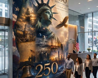 USA 250th Anniversary Patriotic Wall Mural Wallpaper, American History Art Decor, Semiquincentennial Celebration, 1776 to 2026