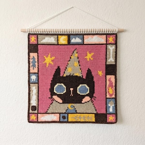 Wizard Cat and Crow Crochet Wall Hanging Patterns (Bundle) (PDF Download)