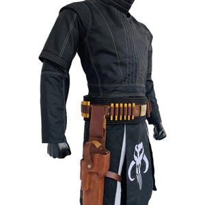 Book of Boba Fett Flight Suit | Boba Fett Mandalorian Cosplay Costume | Mythosaur Kama, Flak Vest & Holster Belt image 2