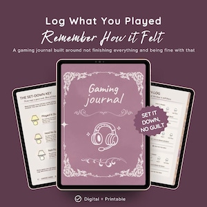 Gaming Journal, Hyperlinked PDF Play Log for GoodNotes and Notability