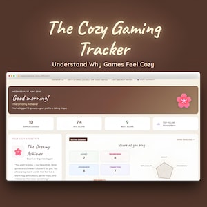 Interactive Cozy Gaming Tracker, Video Game Rating Journal and Backlog Log