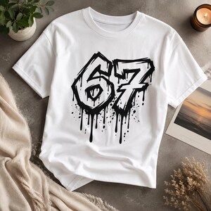 67 SVG-design, rolig meme-clipart, trendig Six Seven PNG (digital nedladdning)
